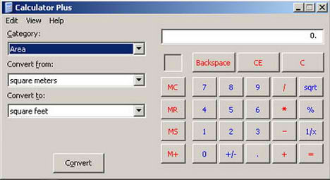 Microsoft Calculator Plus: Units and Measurements Conversion