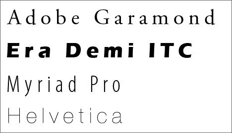 helvetica adove garamond era demi
