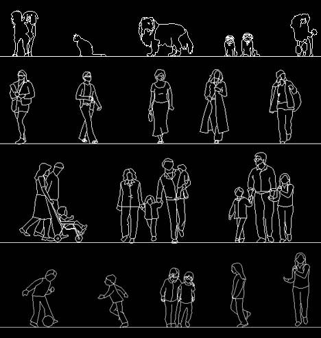 Free AutoCAD People Library DWG Block CAD human figure