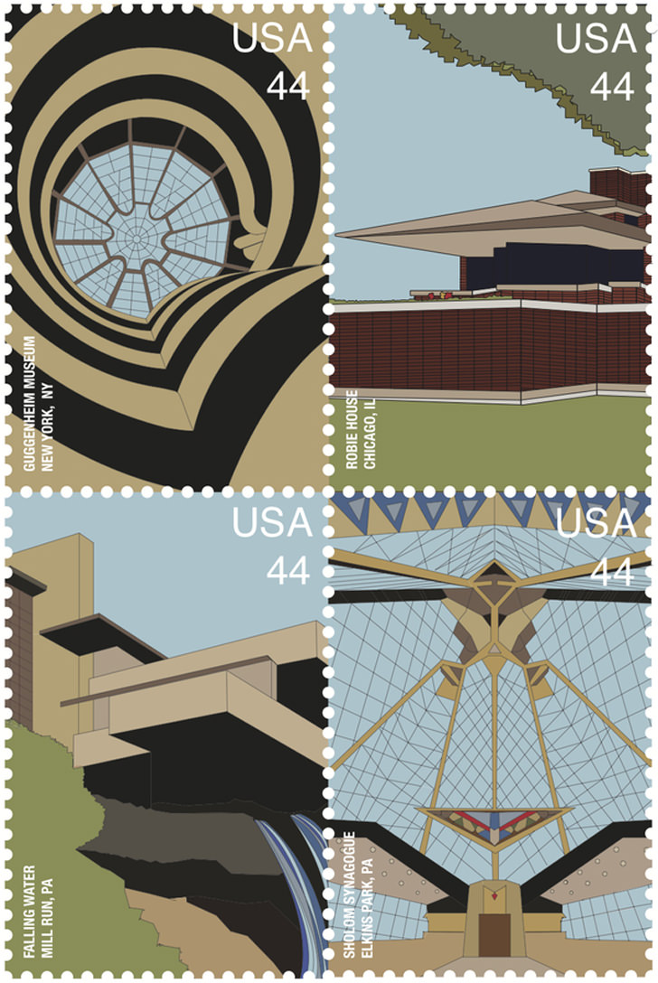 8 Frank Lloyd Wright Stamps