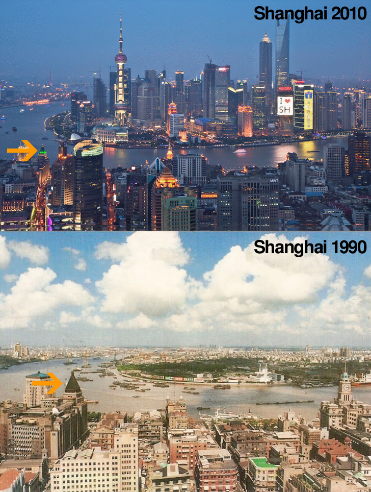 Shanghai and Dubai Now and Then