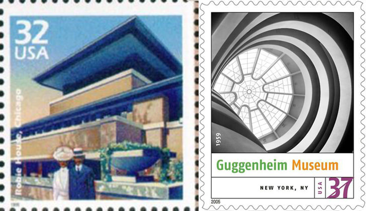 8 Frank Lloyd Wright Stamps