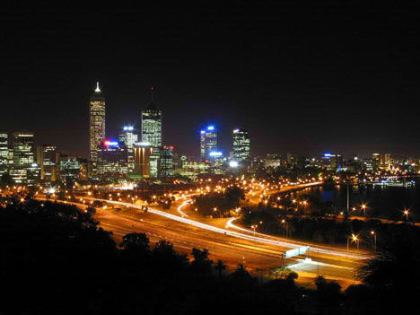 perth city kings park night view