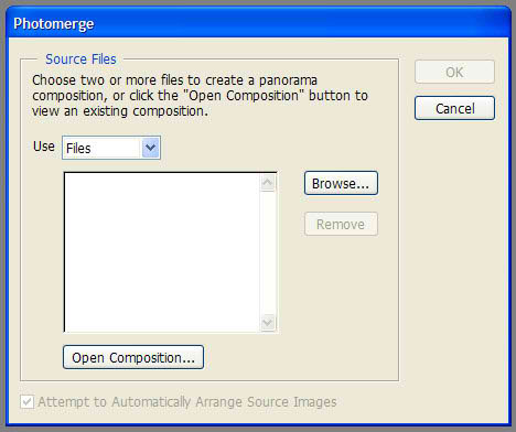 Compose Panorama View Automatically in Photoshop