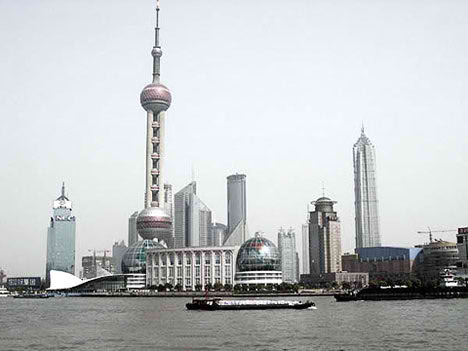 shanghai tv tower view the bund