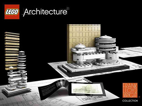 LEGO Architectural Models - Guggenheim Museum and Falling Water