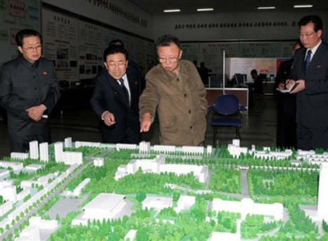 Kim Jong-il Looking And Pointing At The New Concentration Camp