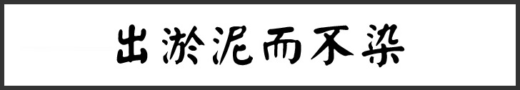 出淤泥而不染