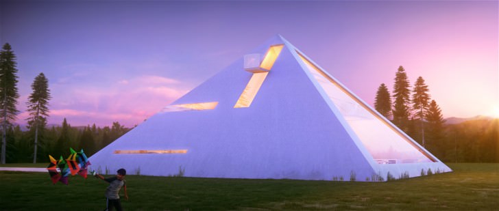 3D visualization of a pyramid house