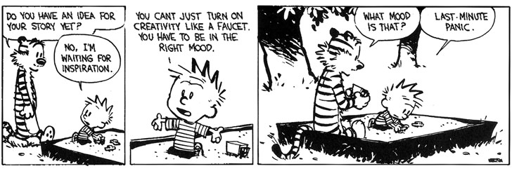 calvin hobbes last minute panic motivation