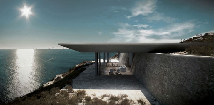 mirage residence architecture small house swimming pool residential design island tiny architect beautiful sunset