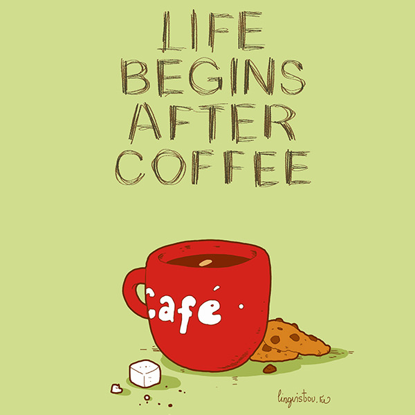 Life begins after coffee Funny Doodles on Coffee Sleeping Working Life instagram pinterest twitter facebook architecture architect