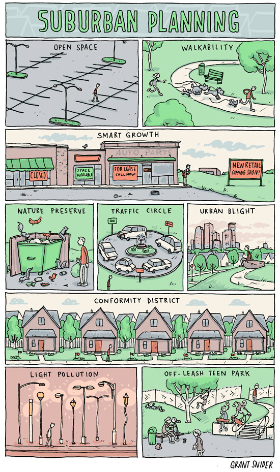 Suburban Planning Incidental Comics on Architecture Design and Architects instagram facebook twitter pinterest