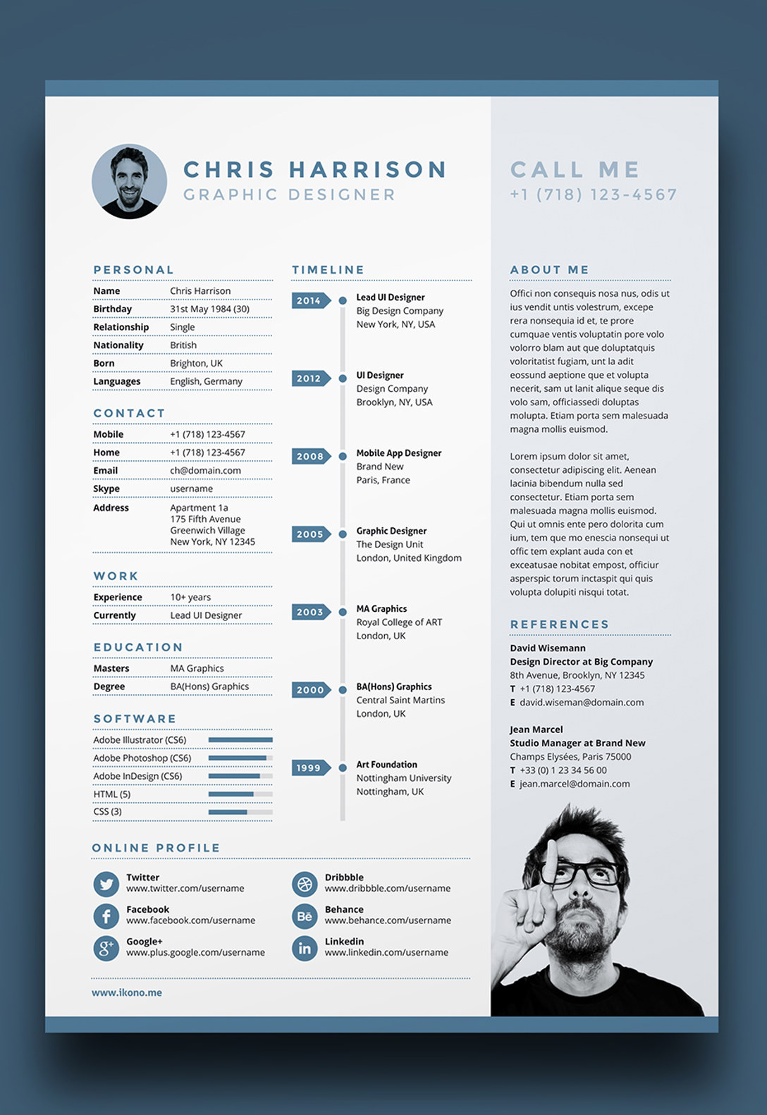 7 Free Editable Minimalist Resume CV In Adobe Illustrator ...