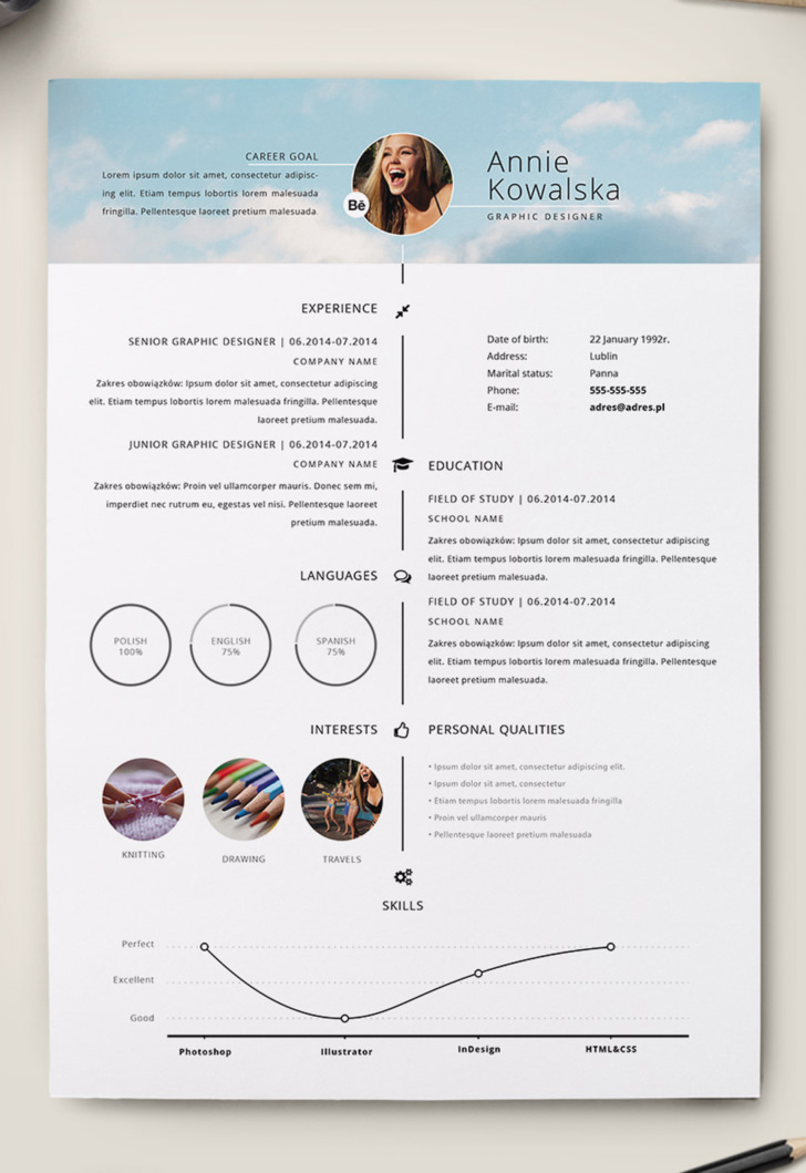 7 Free Editable Minimalist Resume CV In Adobe Illustrator And Photoshop Format