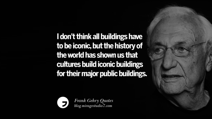 I don't think all buildings have to be iconic, but the history of the world has shown us that cultures build iconic buildings for their major public buildings. Frank Gehry Quotes On Liquid Architecture, Space And Gravity